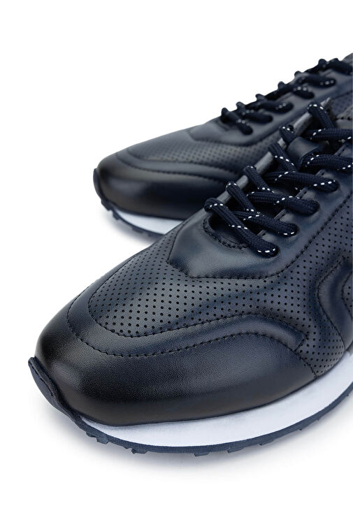Tamer Tanca Erkek Hakiki Deri Lacivert Sneakers & Spor Ayakkabı - Görsel 4