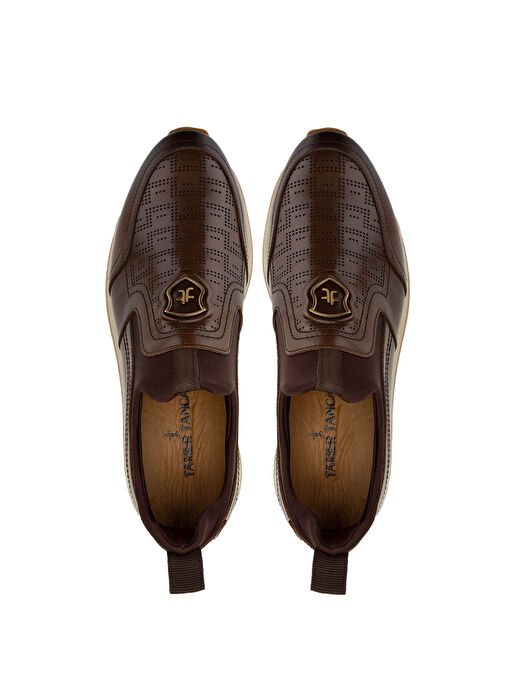 Tamer Tanca Erkek Hakiki Deri Kahverengi Sneakers & Spor Ayakkabı - Görsel 6