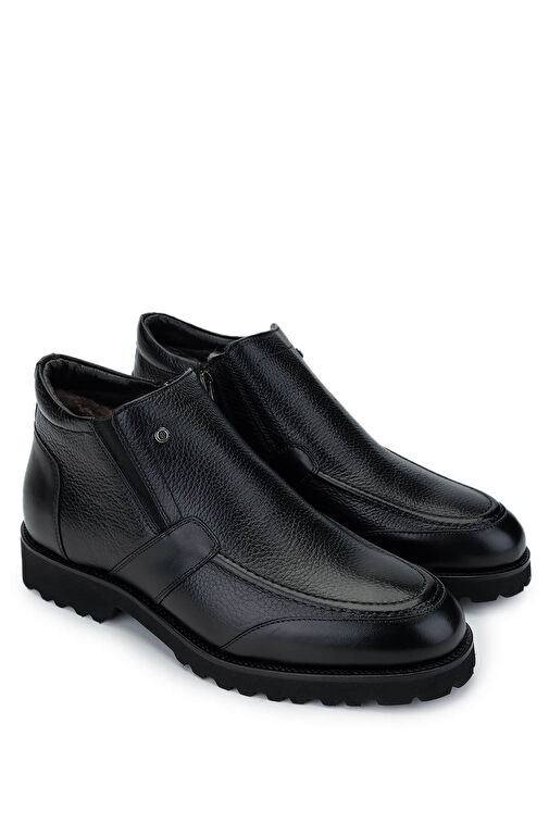 Tamer Tanca Erkek Hakiki Deri Siyah Floter Casual Bot - Görsel 3