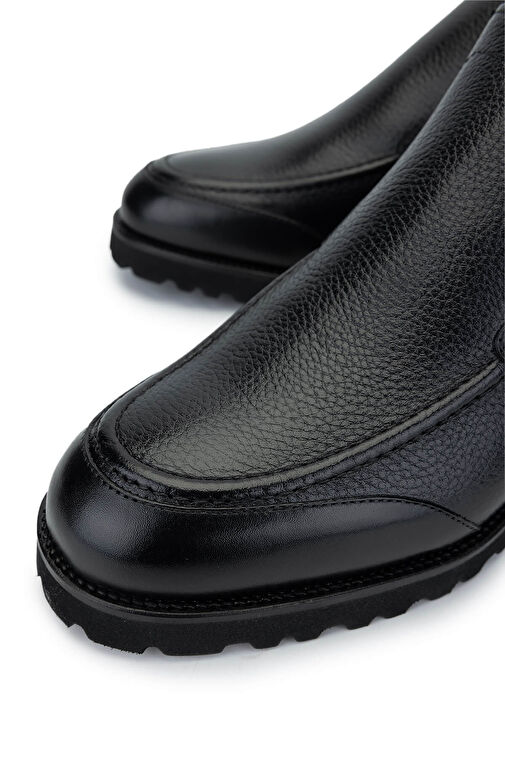 Tamer Tanca Erkek Hakiki Deri Siyah Floter Casual Bot - Görsel 4