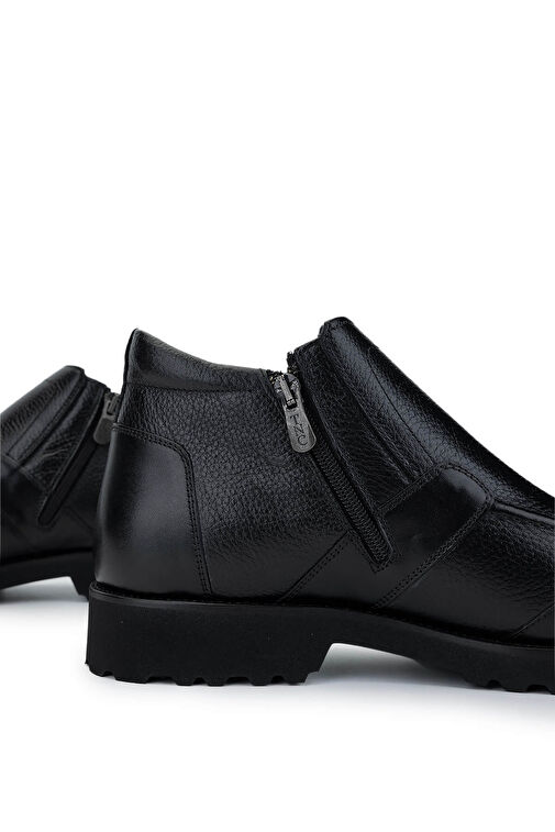 Tamer Tanca Erkek Hakiki Deri Siyah Floter Casual Bot - Görsel 5