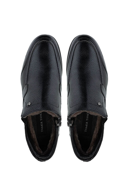 Tamer Tanca Erkek Hakiki Deri Siyah Floter Casual Bot - Görsel 7