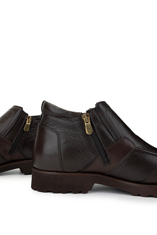 Tamer Tanca Erkek Hakiki Deri Kahverengi Casual Bot - Görsel 5