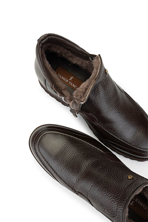 Tamer Tanca Erkek Hakiki Deri Kahverengi Casual Bot - Görsel 6