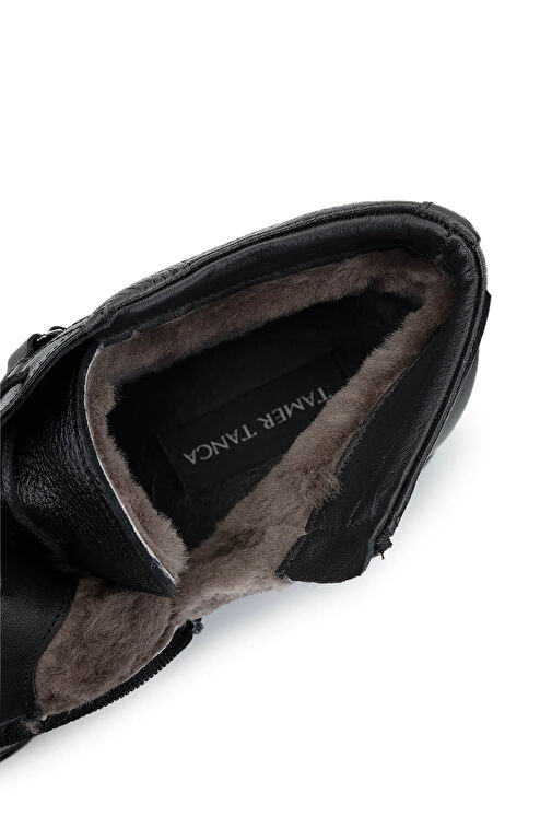 Tamer Tanca Erkek Hakiki Deri Siyah Floter Casual Bot - Görsel 6