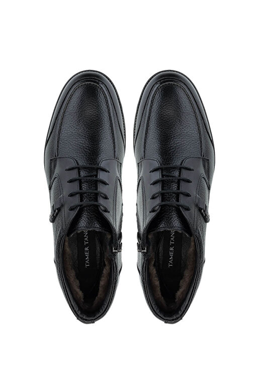 Tamer Tanca Erkek Hakiki Deri Siyah Floter Casual Bot - Görsel 8