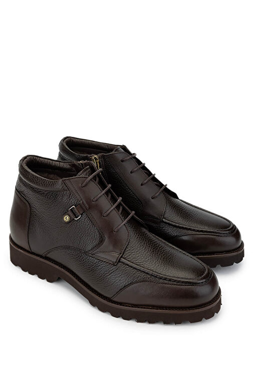 Tamer Tanca Erkek Hakiki Deri Kahverengi Casual Bot - Görsel 3