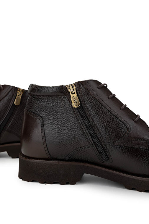 Tamer Tanca Erkek Hakiki Deri Kahverengi Casual Bot - Görsel 5