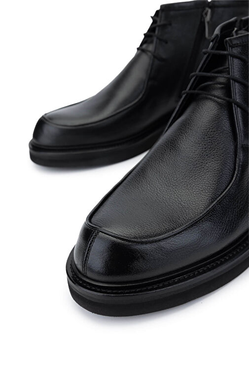 Tamer Tanca Erkek Hakiki Deri Siyah Deri Casual Bot - Görsel 4