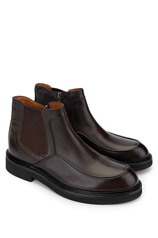 Tamer Tanca Erkek Hakiki Deri Kahverengi Casual Bot - Görsel 3