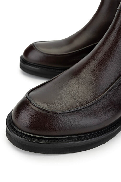 Tamer Tanca Erkek Hakiki Deri Kahverengi Casual Bot - Görsel 4