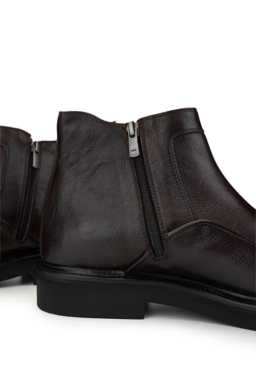 Tamer Tanca Erkek Hakiki Deri Kahverengi Casual Bot - Görsel 5