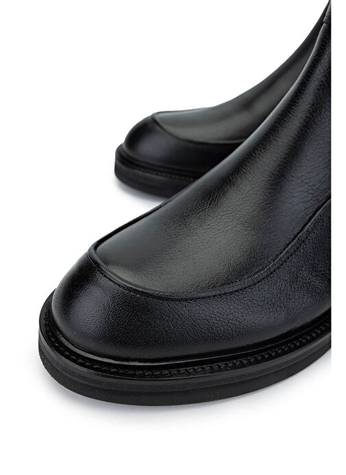 Tamer Tanca Erkek Hakiki Deri Siyah Deri Casual Bot - Görsel 4