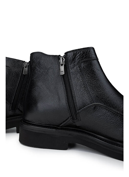 Tamer Tanca Erkek Hakiki Deri Siyah Deri Casual Bot - Görsel 6