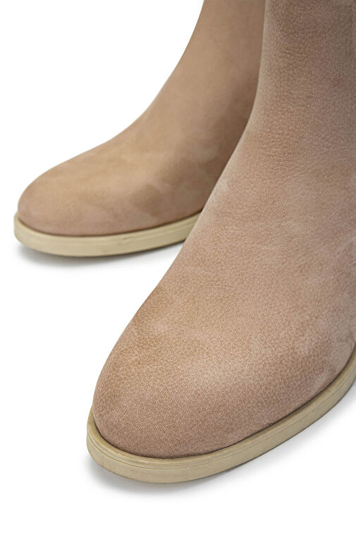 Tamer Tanca Kadın Hakiki Deri Bej Topuklu Bot - Görsel 4