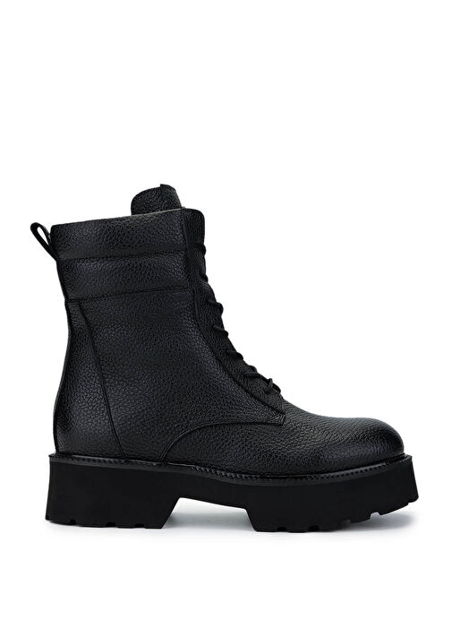 Tamer Tanca Kadın Hakiki Deri Siyah Floter Casual Bot - Görsel 2