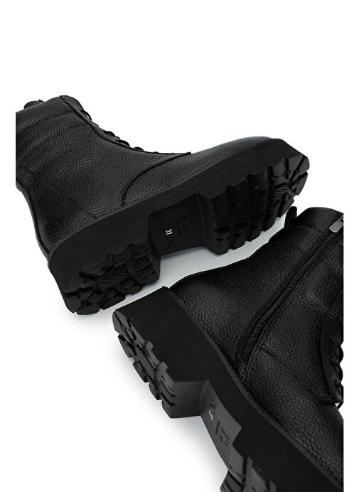 Tamer Tanca Kadın Hakiki Deri Siyah Floter Casual Bot - Görsel 6