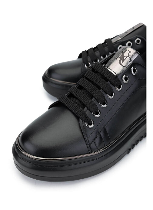 Tamer Tanca Kadın Suni Deri Siyah Sneakers & Spor Ayakkabı - Görsel 4