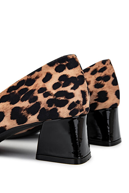 Tamer Tanca Kadın Hakiki Deri Leopar Topuklu Ayakkabı - Görsel 6