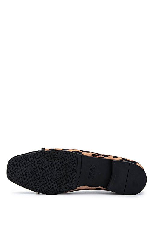 Tamer Tanca Kadın Hakiki Deri Leopar Babet Ayakkabı - Görsel 4