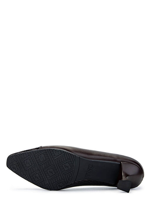 Tamer Tanca Kadın Hakiki Deri Kahverengi Topuklu Ayakkabı - Görsel 4