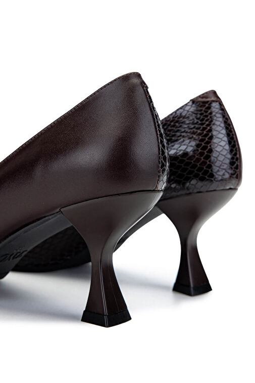 Tamer Tanca Kadın Hakiki Deri Kahverengi Topuklu Ayakkabı - Görsel 6