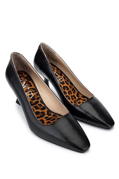 Tamer Tanca Kadın Hakiki Deri Siyah Deri Topuklu Ayakkabı - Görsel 3