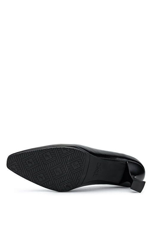 Tamer Tanca Kadın Hakiki Deri Siyah Deri Topuklu Ayakkabı - Görsel 4