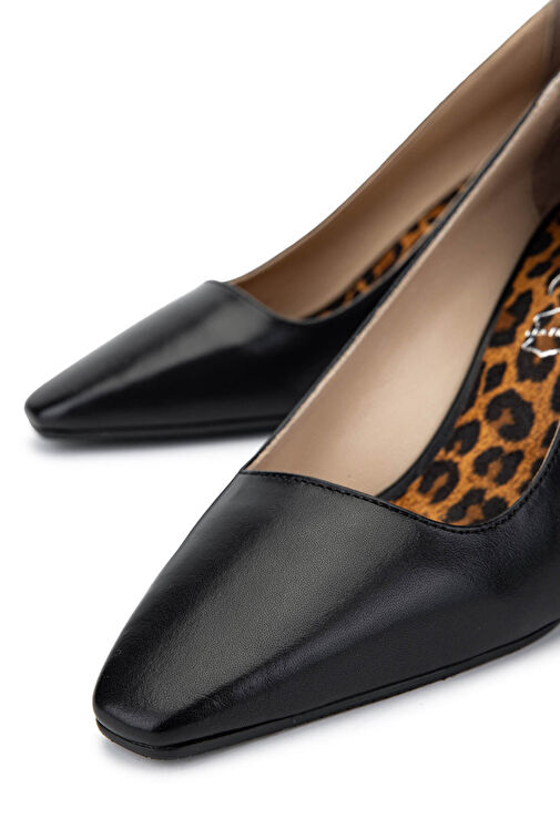 Tamer Tanca Kadın Hakiki Deri Siyah Deri Topuklu Ayakkabı - Görsel 5