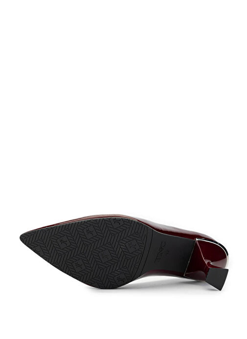 Tamer Tanca Kadın Hakiki Deri Bordo Rugan Topuklu Ayakkabı - Görsel 6