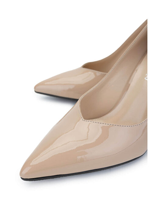 Tamer Tanca Kadın Hakiki Deri Bej Topuklu Ayakkabı - Görsel 4