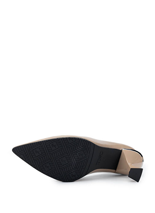 Tamer Tanca Kadın Hakiki Deri Bej Topuklu Ayakkabı - Görsel 6