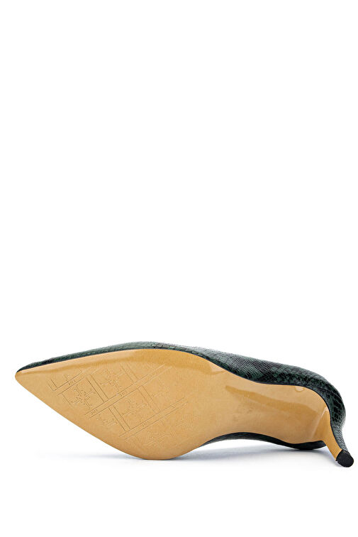 Tamer Tanca Kadın Hakiki Deri Yeşil Topuklu Ayakkabı - Görsel 4