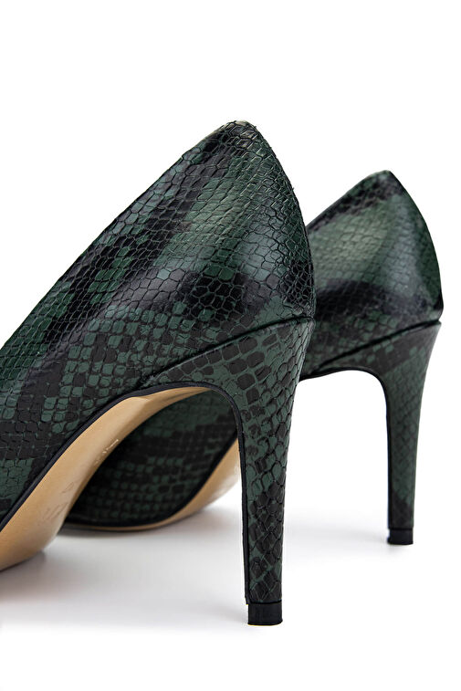 Tamer Tanca Kadın Hakiki Deri Yeşil Topuklu Ayakkabı - Görsel 6