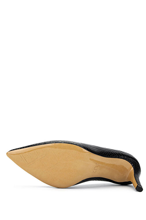 Tamer Tanca Kadın Hakiki Deri Siyah Topuklu Ayakkabı - Görsel 4