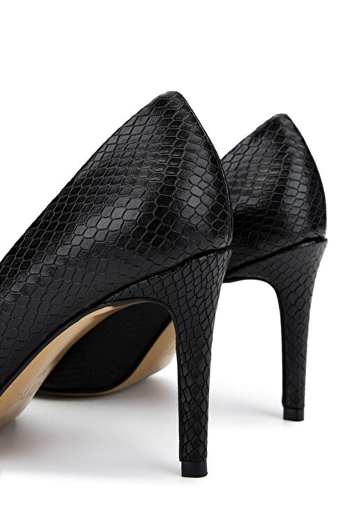 Tamer Tanca Kadın Hakiki Deri Siyah Topuklu Ayakkabı - Görsel 6