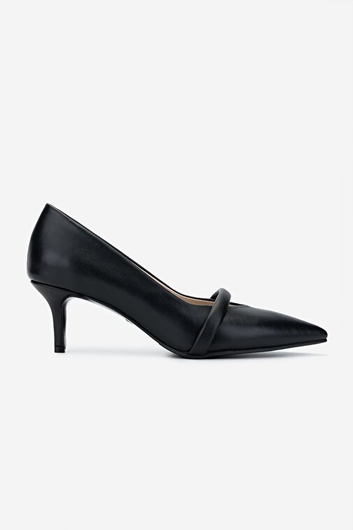 Valmenti Kadın Hakiki Deri Siyah Deri Topuklu Ayakkabı - Görsel 2