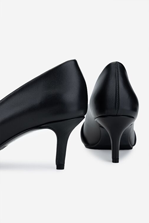 Valmenti Kadın Hakiki Deri Siyah Deri Topuklu Ayakkabı - Görsel 5