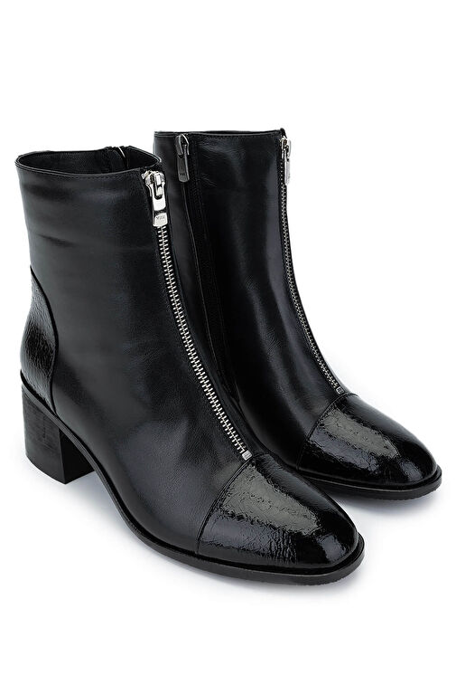 Tamer Tanca Kadın Hakiki Deri Siyah Topuklu Bot - Görsel 3