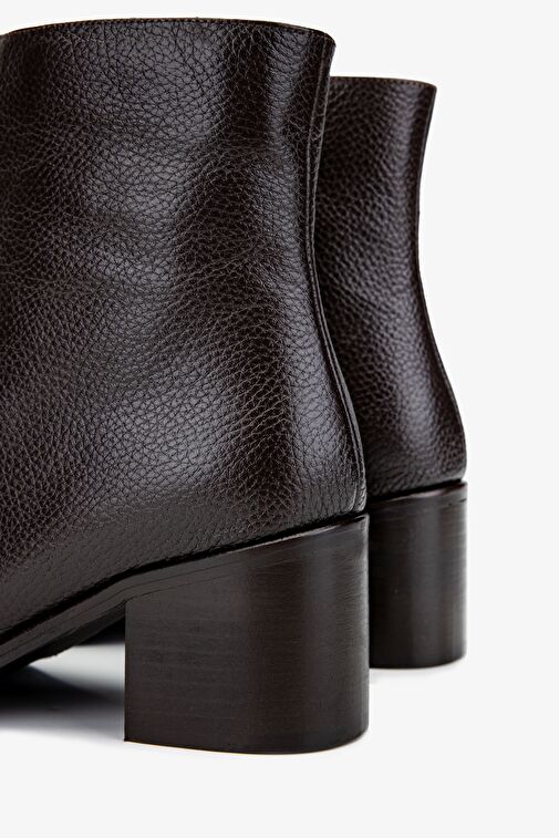 Valmenti Kadın Hakiki Deri Kahverengi Topuklu Bot - Görsel 6