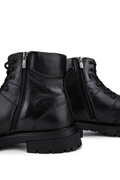 Tamer Tanca Erkek Hakiki Deri Siyah Casual Bot - Görsel 5