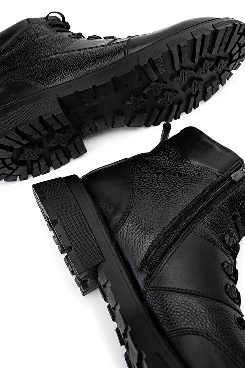 Tamer Tanca Erkek Hakiki Deri Siyah Casual Bot - Görsel 6