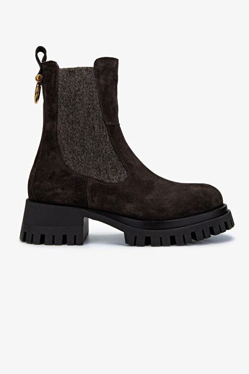 Valmenti Kadın Hakiki Deri Gri Düz Bot - Görsel 2