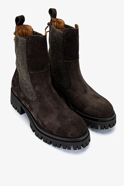 Valmenti Kadın Hakiki Deri Gri Düz Bot - Görsel 3