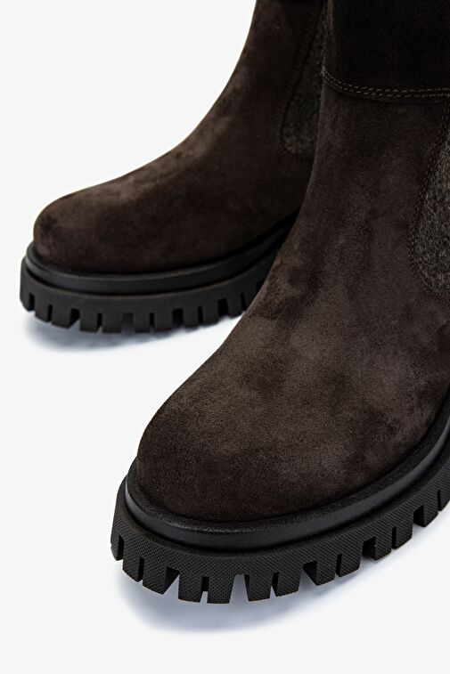 Valmenti Kadın Hakiki Deri Gri Düz Bot - Görsel 4