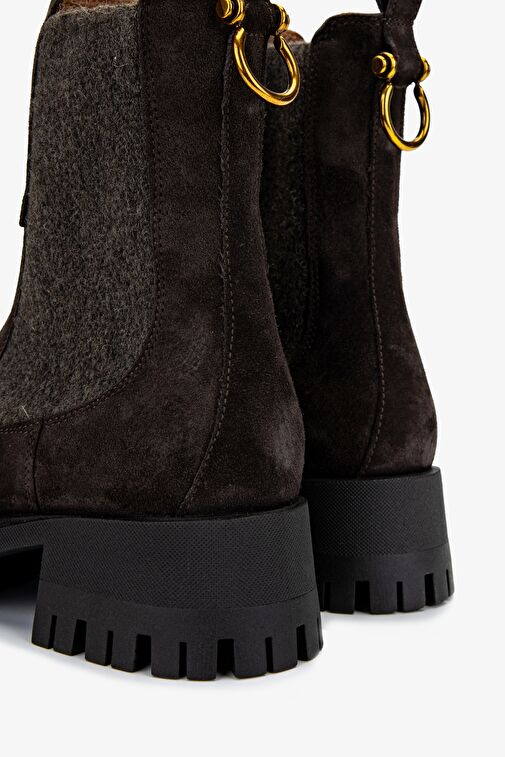 Valmenti Kadın Hakiki Deri Gri Düz Bot - Görsel 5