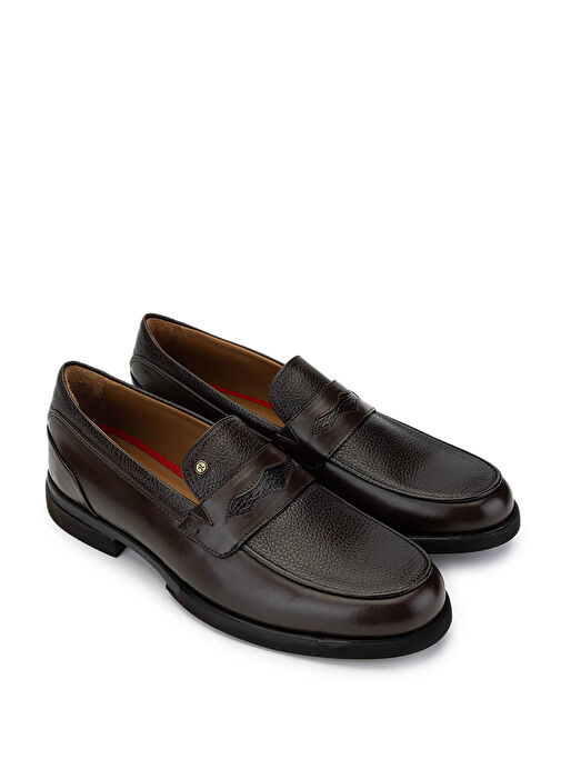 Tamer Tanca Erkek Hakiki Deri Kahverengi Loafer Ayakkabı - Görsel 3