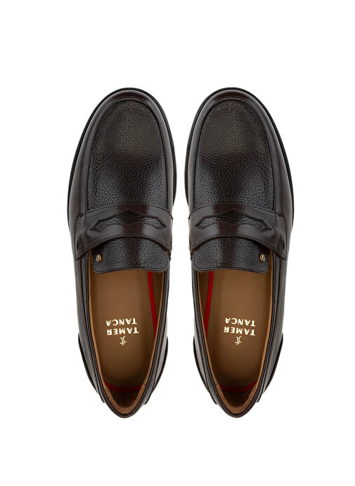 Tamer Tanca Erkek Hakiki Deri Kahverengi Loafer Ayakkabı - Görsel 6