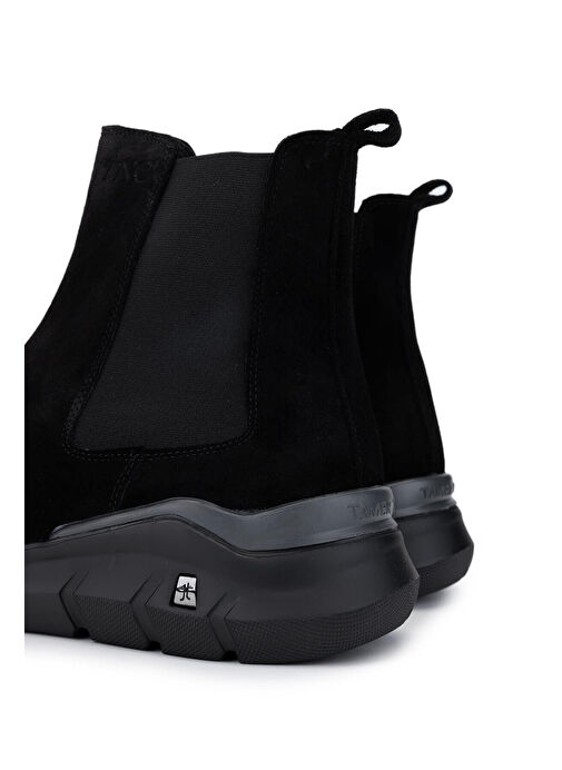 Tamer Tanca Erkek Hakiki Deri Siyah Süet Casual Bot - Görsel 6