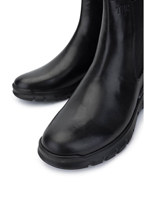 Tamer Tanca Erkek Hakiki Deri Siyah Deri Casual Bot - Görsel 4